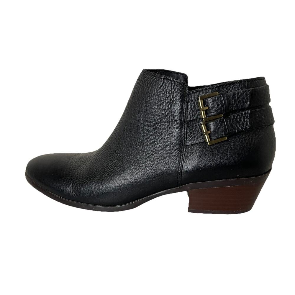 Sam Edelman Petal Black Pebbles Leather Zip Side Ankle Boots Booties Sz 9.5